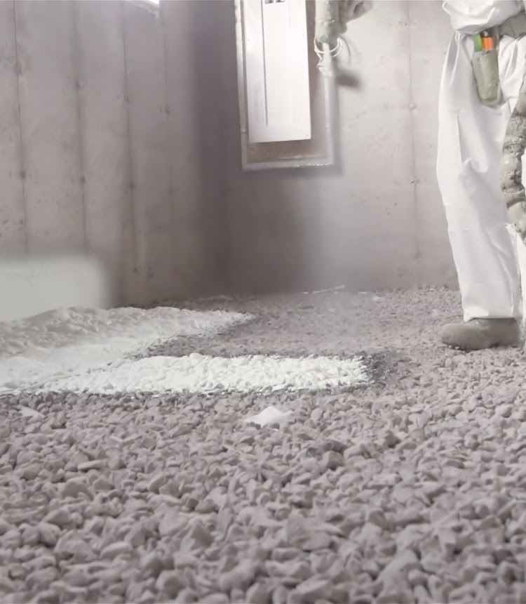 Under-slab insulation in Terrebonne